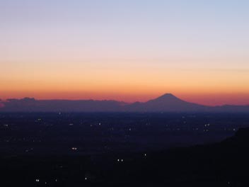 筑波山の夕日