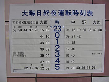 大晦日の電車時刻表