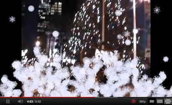 YouTubeにアップしたニューヨークの動画に雪が降る