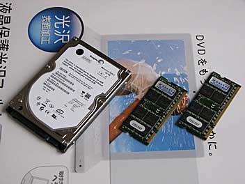 シーゲイト2.5インチ／120GBとADTEC DDR2 PC5300